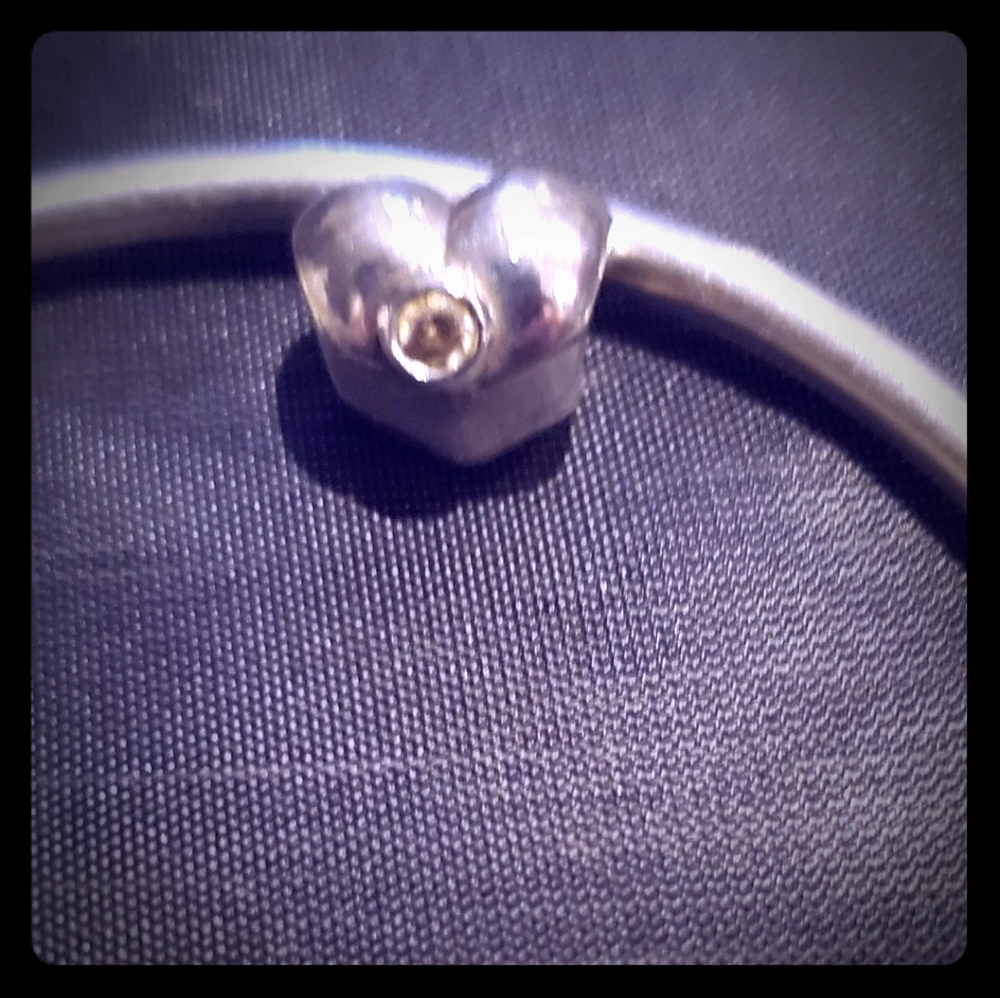 Heart Charm with white crystal